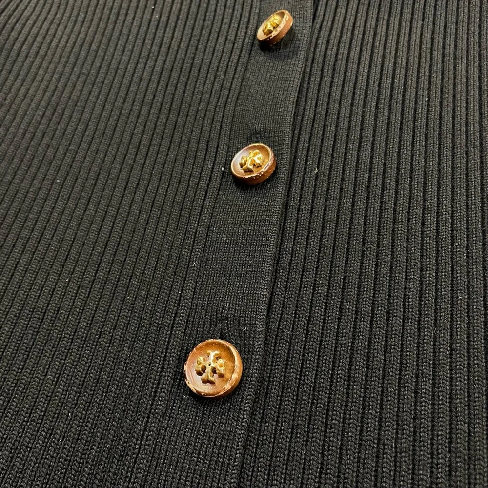 Tory Burch Ribbed Merino Wool Cardigan Sweater, Classic - Womens Large